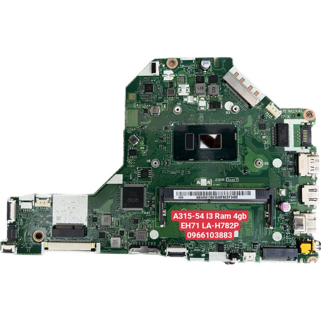 MAINBOARD  ACER A315-54 I3 RAM 4GB EH71 LA-H782P NEW