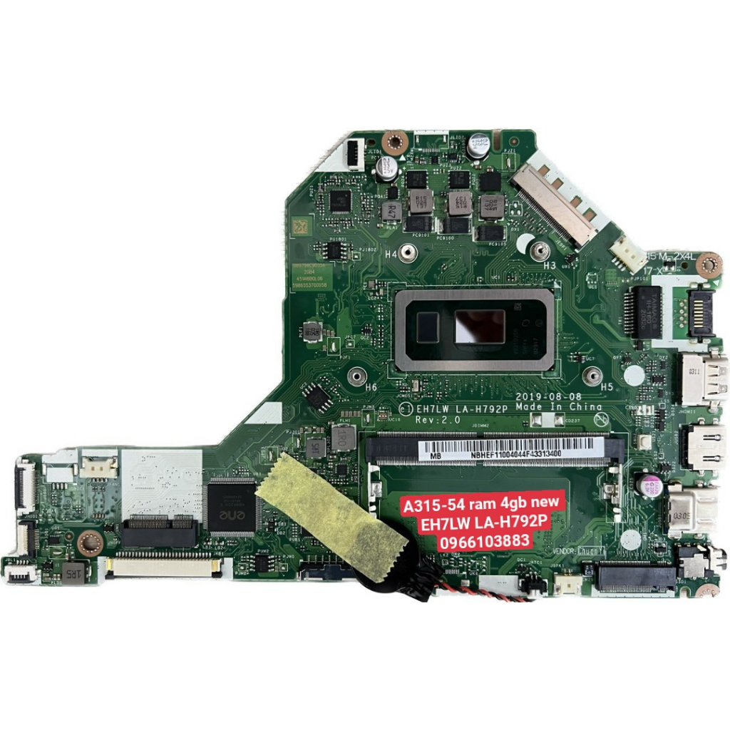 MAINBOARD  ACER A315-54 i3 RAM 4GB EH7LW LA-H792P NEW