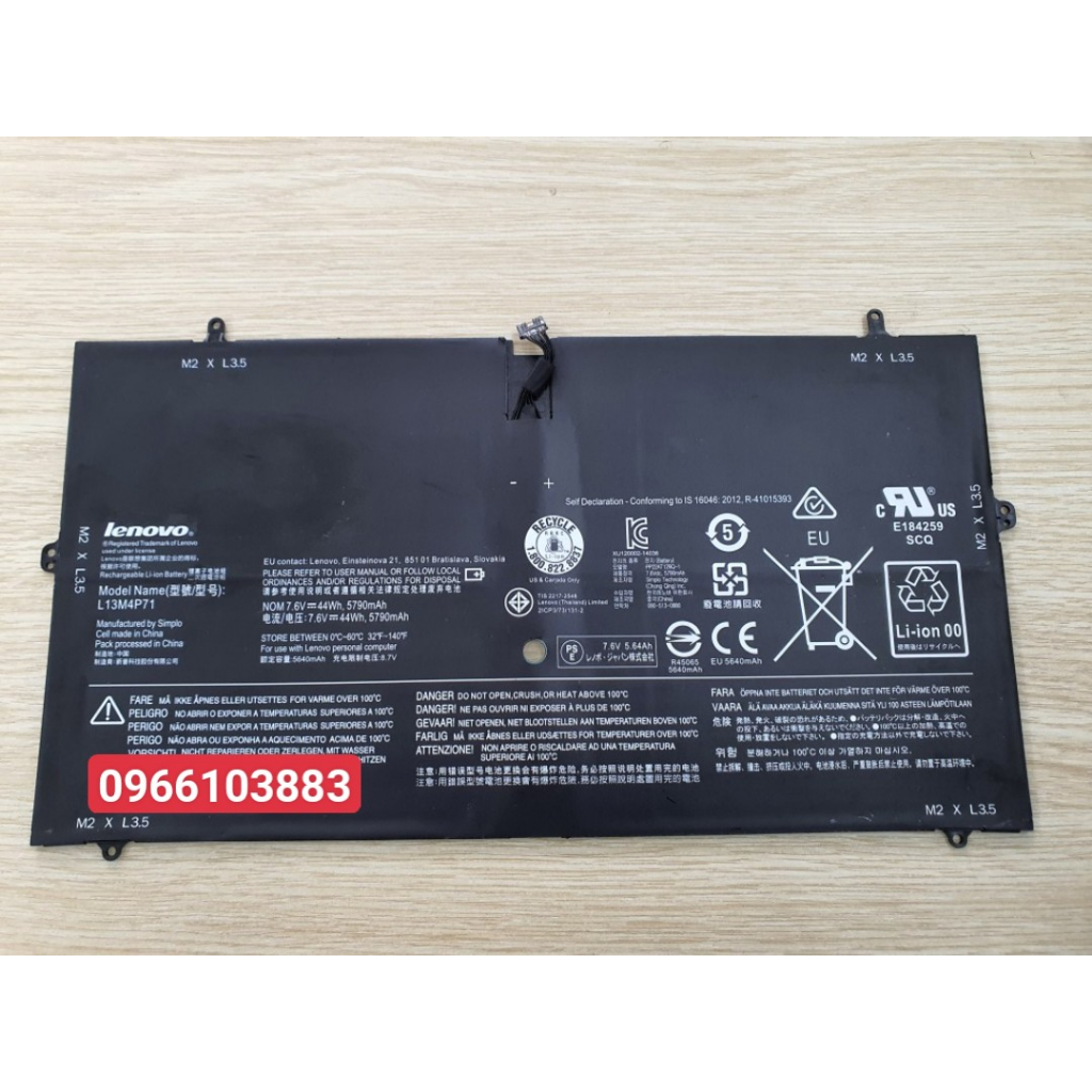 Pin Dành Cho Laptop Lenovo Yoga 3 Pro 1370 Pro-5Y71 Pro-I5Y51 L13M4P71 L14L4P71 L14S4P71 Zin New