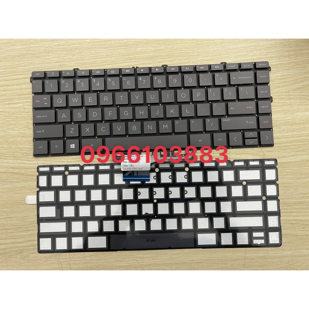 Bàn Phím Laptop HP 13-AW L73748-001 TPN-Q225 Có Đèn Màu Nâu New