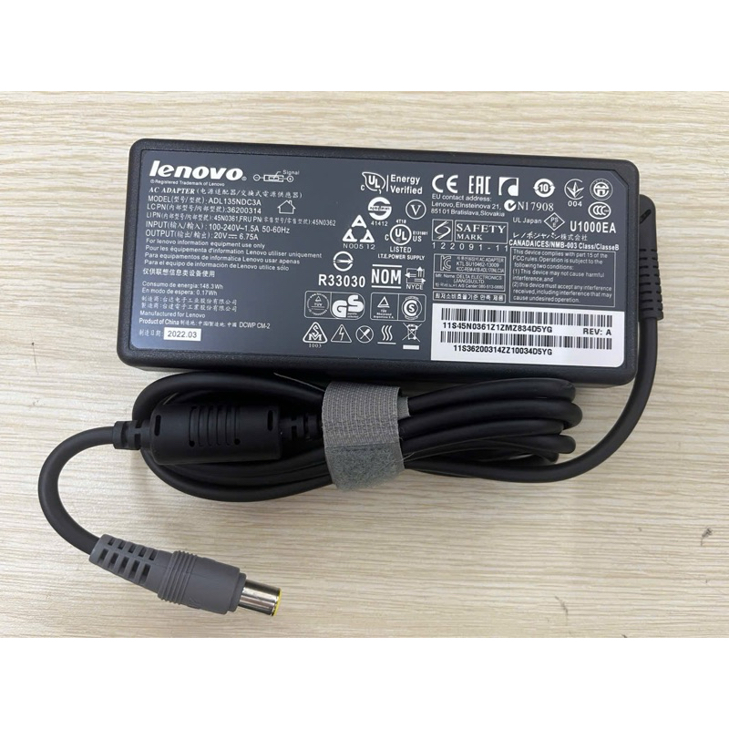 Sạc Dành Cho Laptop Lenovo T400 T400s T500 SL400 SL500 T410 T510 W510 T500 T520 65W 135W CHỮ NHẬT ĐẦU KIM TO Zin New