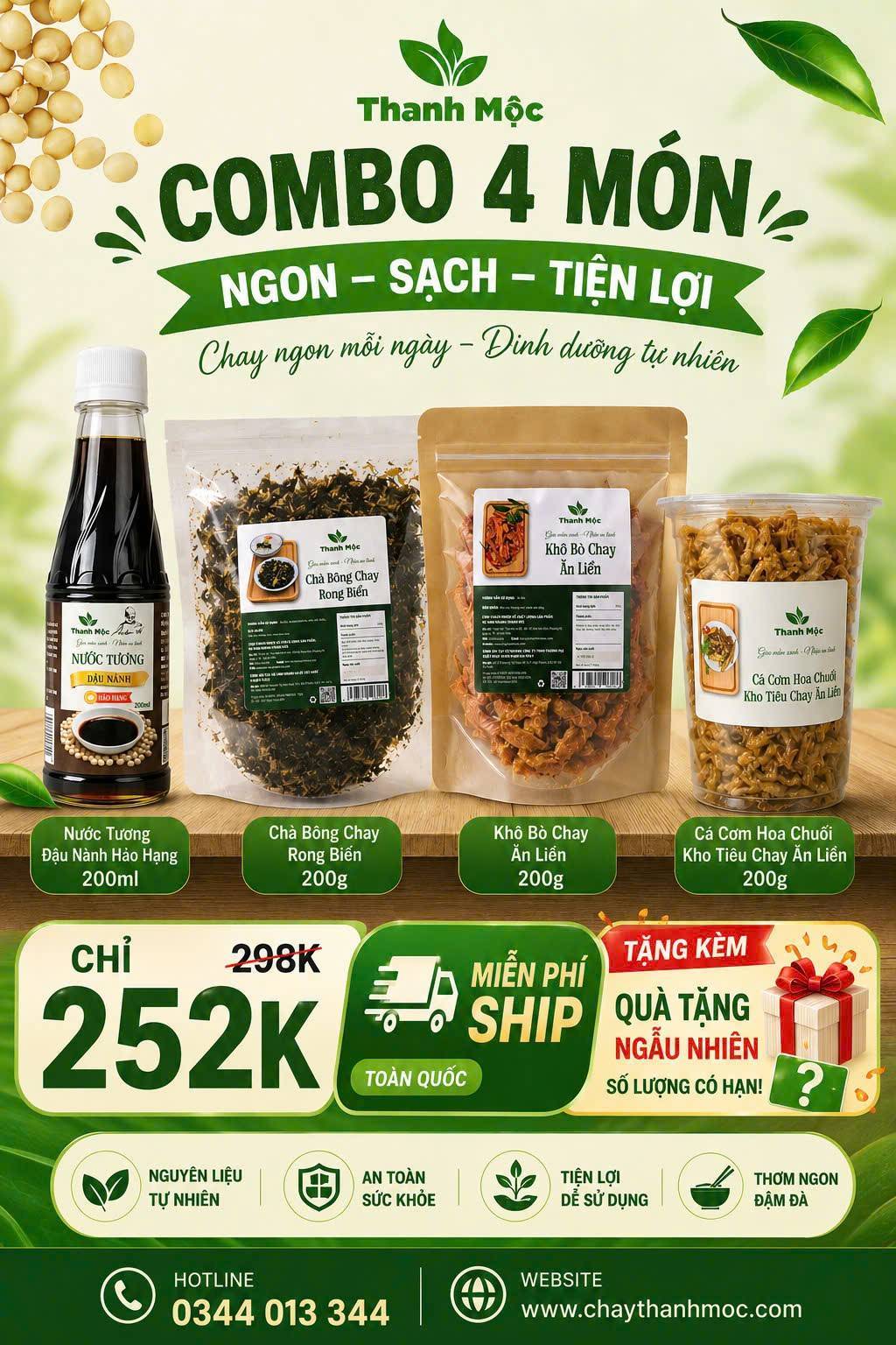 COMBO 4 MÓN THANH MỘC