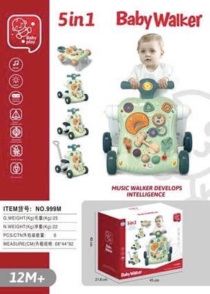 Xe tập đi 5in1 (Xanh, Hồng)