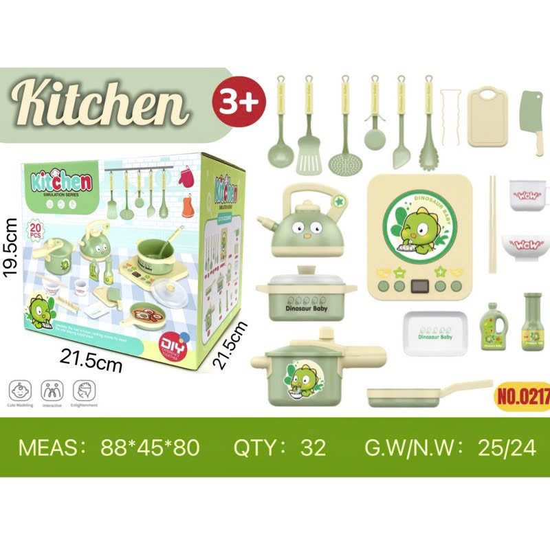Bộ nấu ăn khủng long xanh mã 0217
