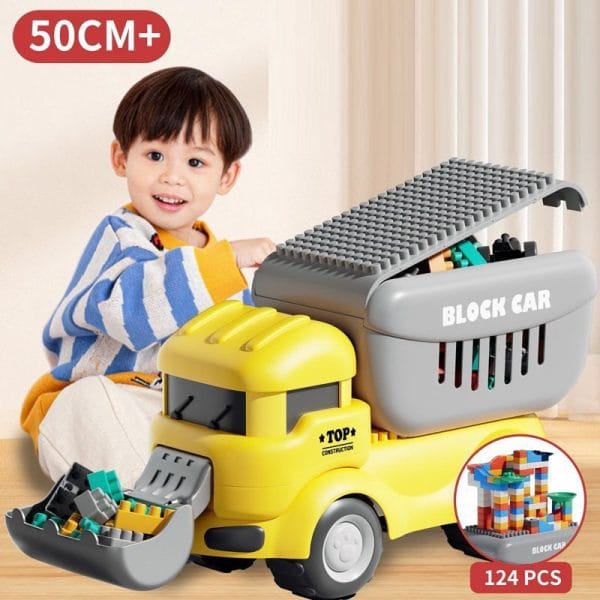 Xe tải máy xúc chở Bộ xếp hình