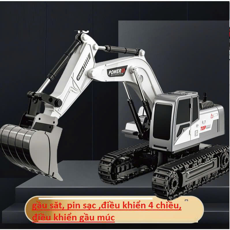 Máy xúc điều khiển đen