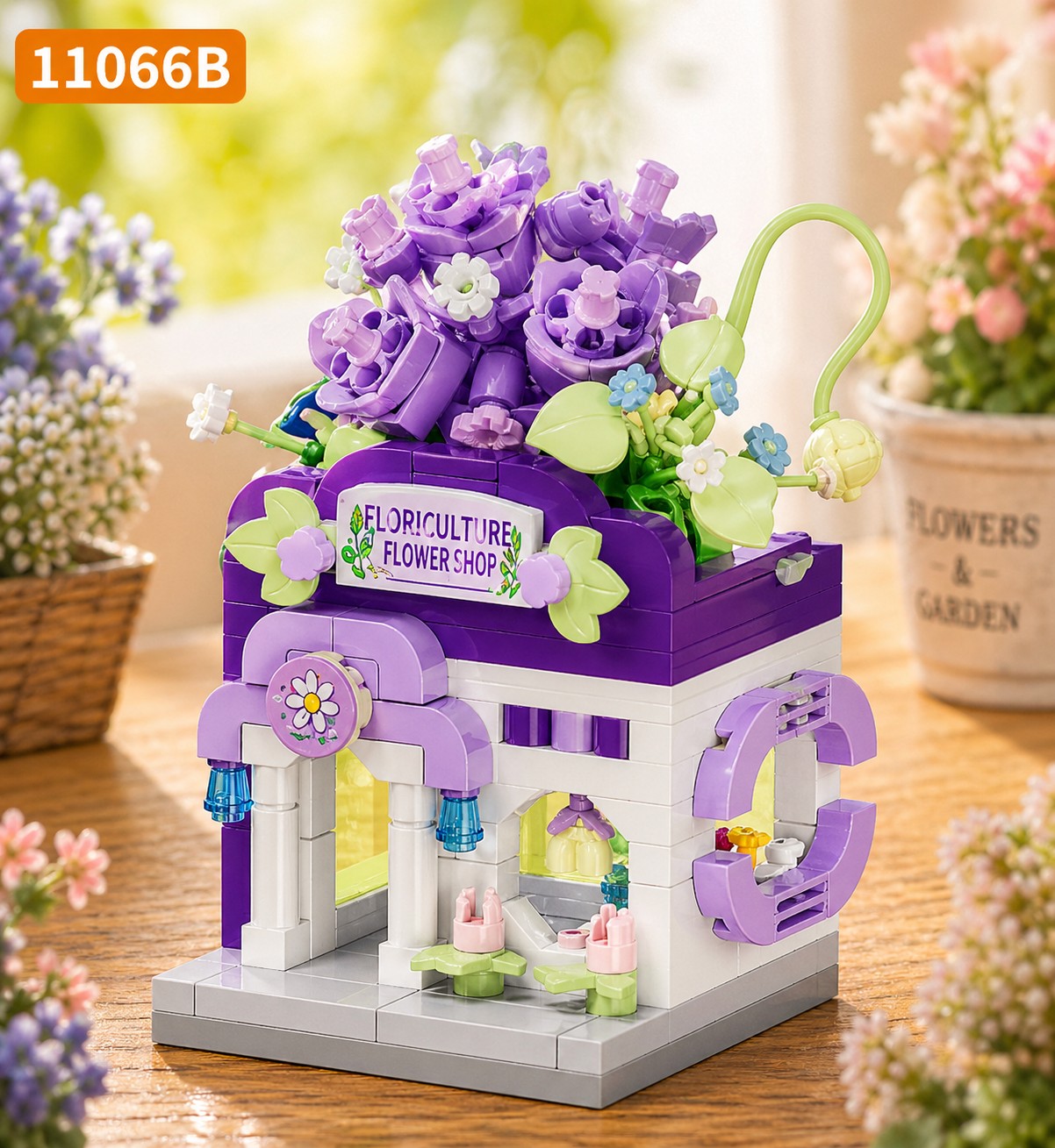 Bộ xếp hình tiệm hoa mini mã 11066B (bán khay 12 hộp)
