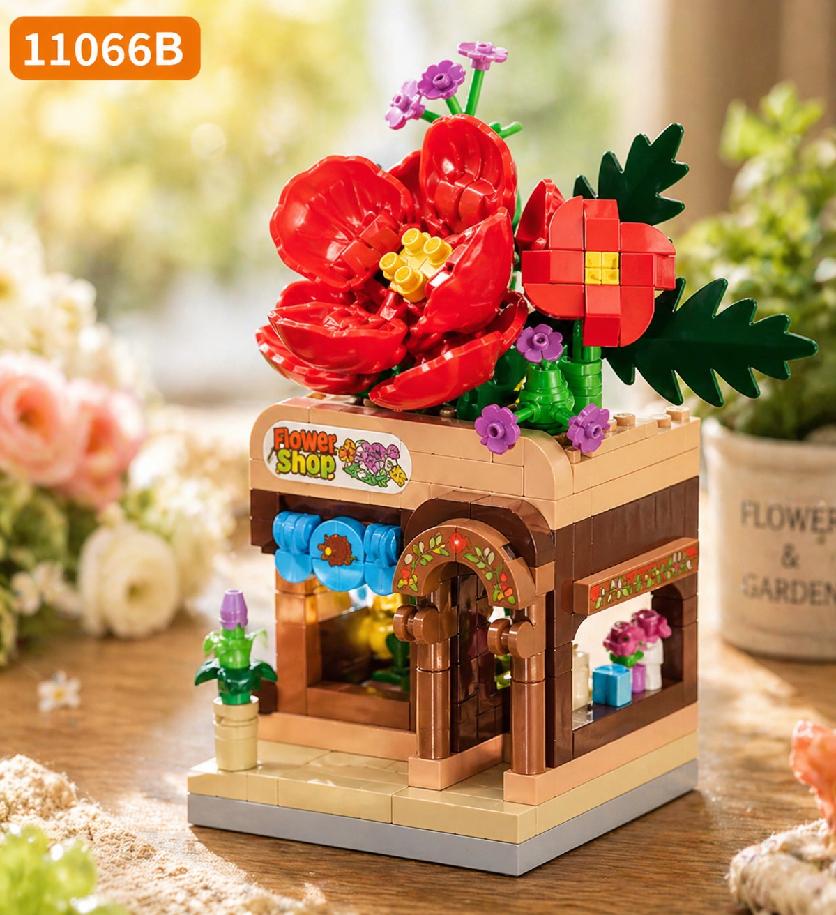 Bộ xếp hình tiệm hoa mini mã 11066B (bán khay 12 hộp)