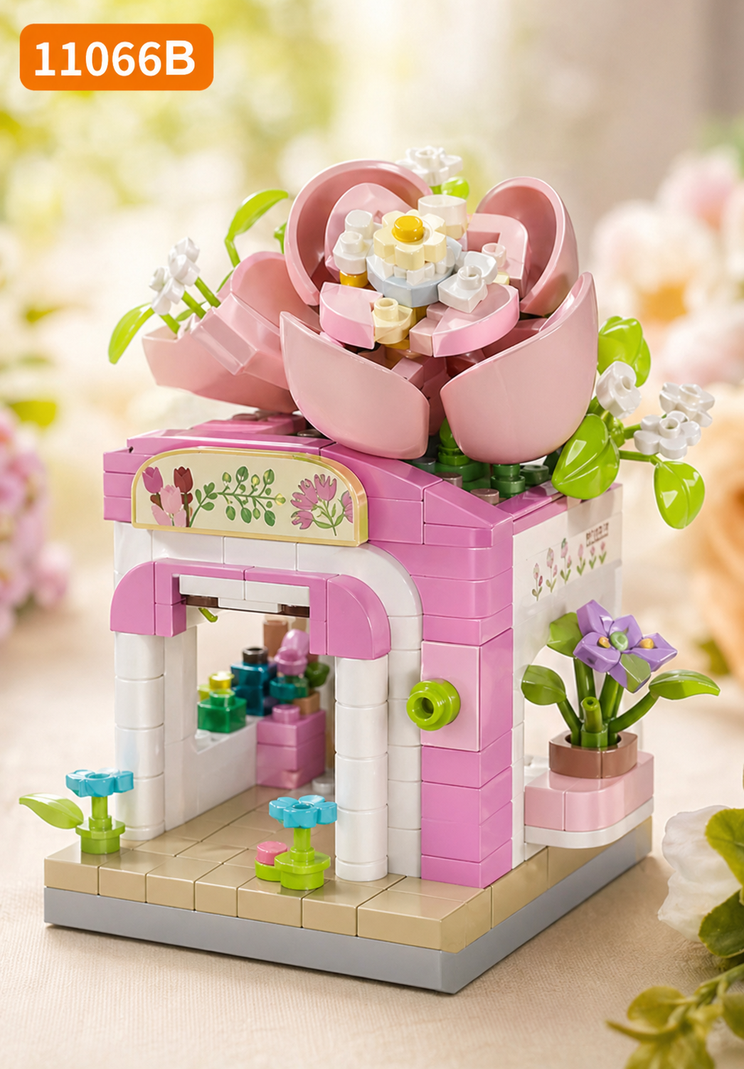Bộ xếp hình tiệm hoa mini mã 11066B (bán khay 12 hộp)