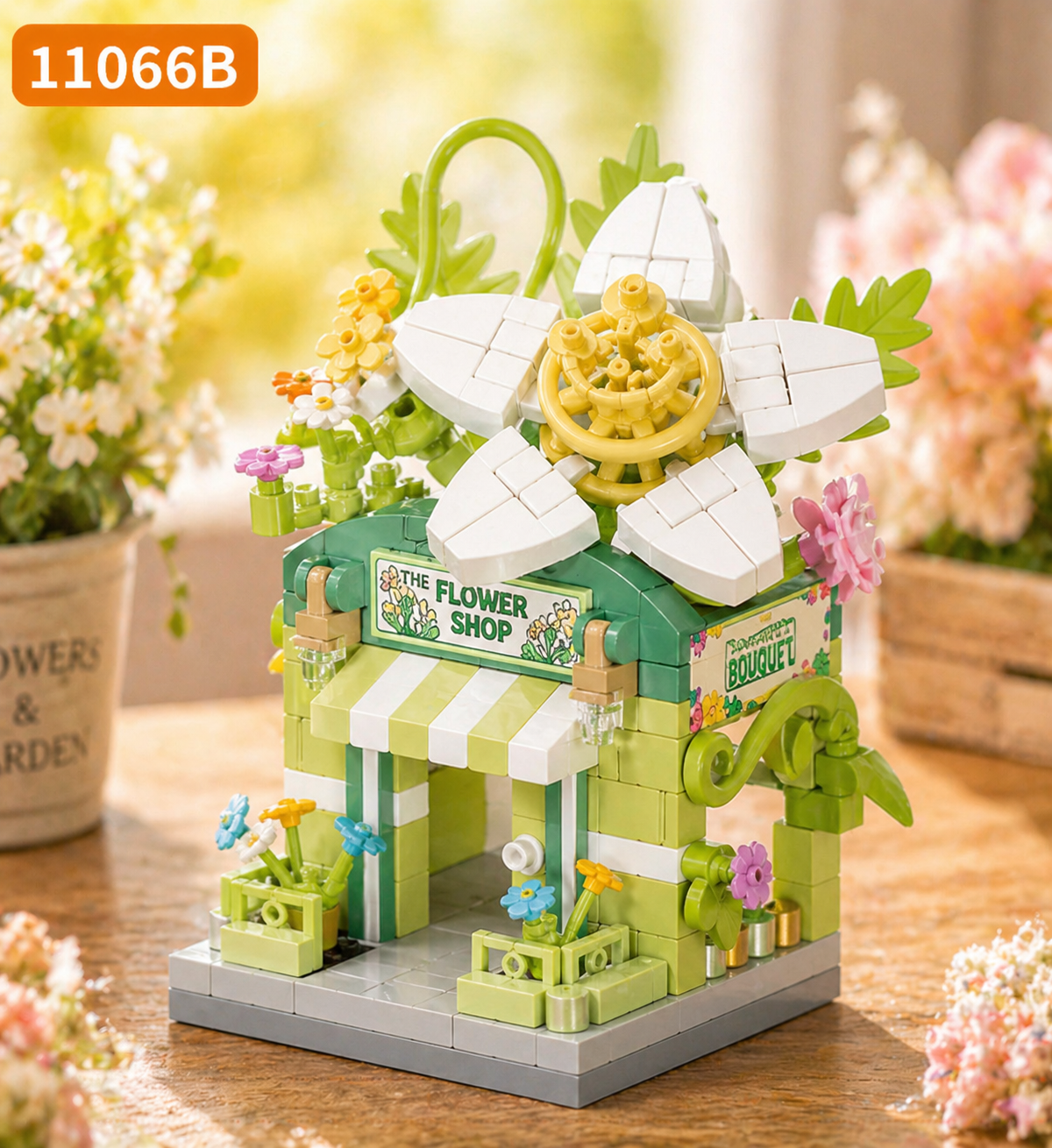 Bộ xếp hình tiệm hoa mini mã 11066B (bán khay 12 hộp)