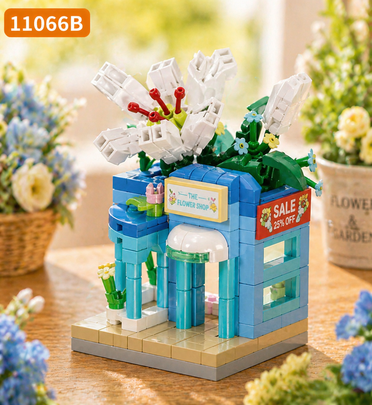 Bộ xếp hình tiệm hoa mini mã 11066B (bán khay 12 hộp)