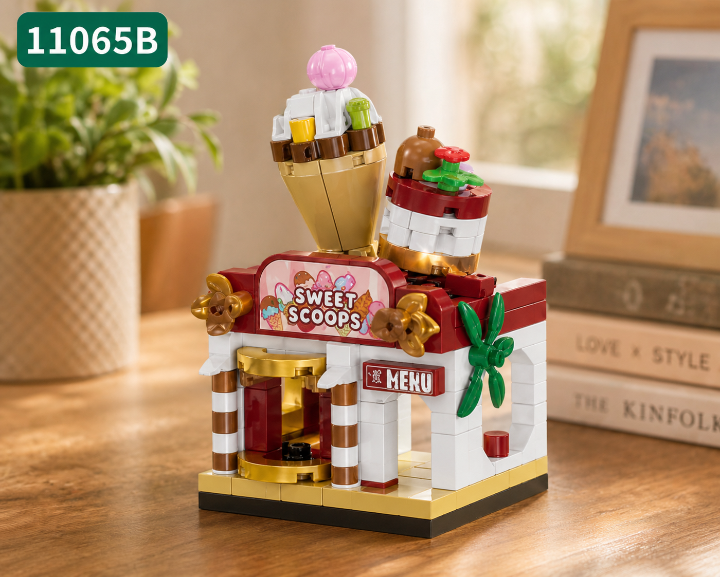 Bộ xếp hình phố ẩm thực mini mã 11065B (bán khay 12 hộp)