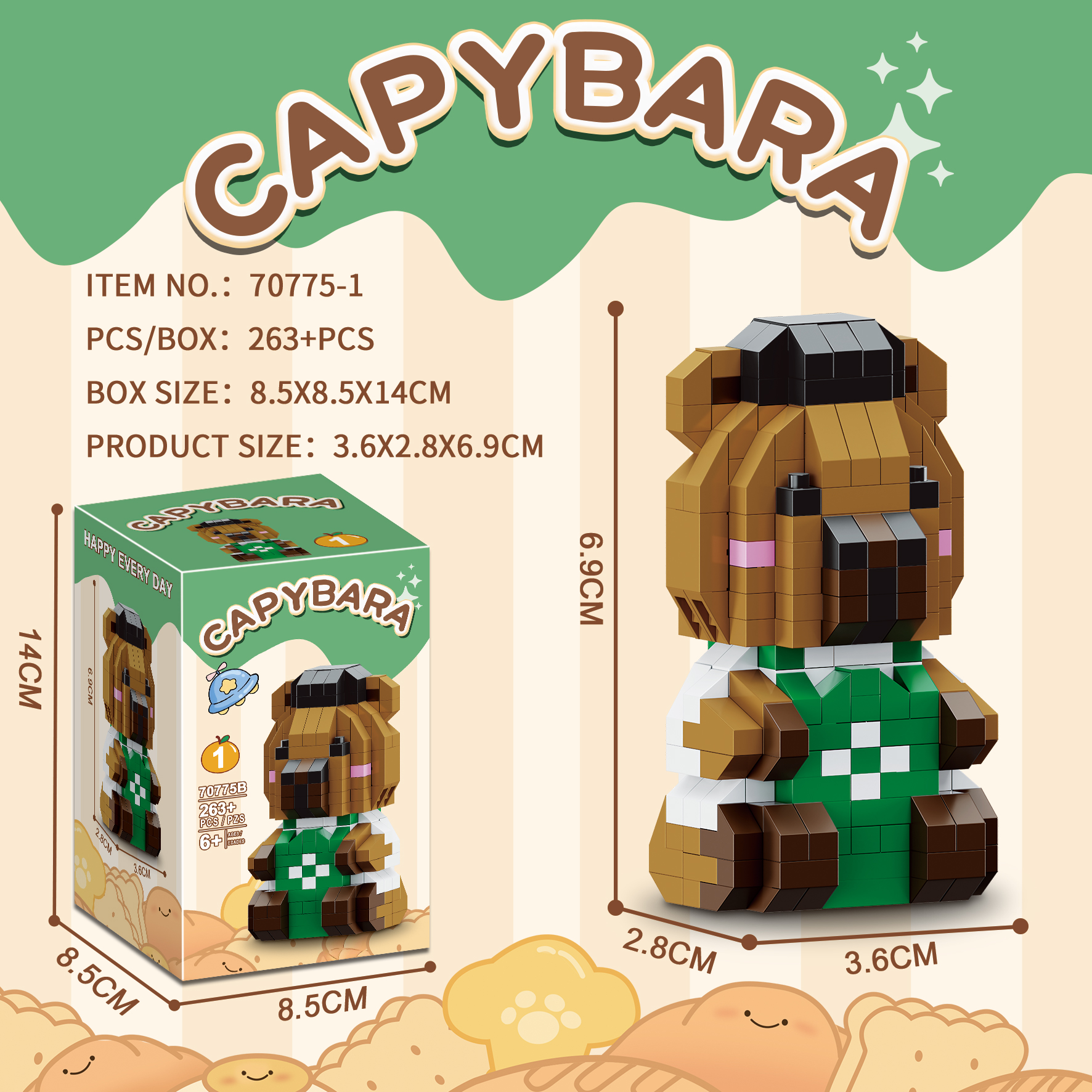 Bộ xếp hình Capybara mã 70775B (Bán khay 6 hộp)