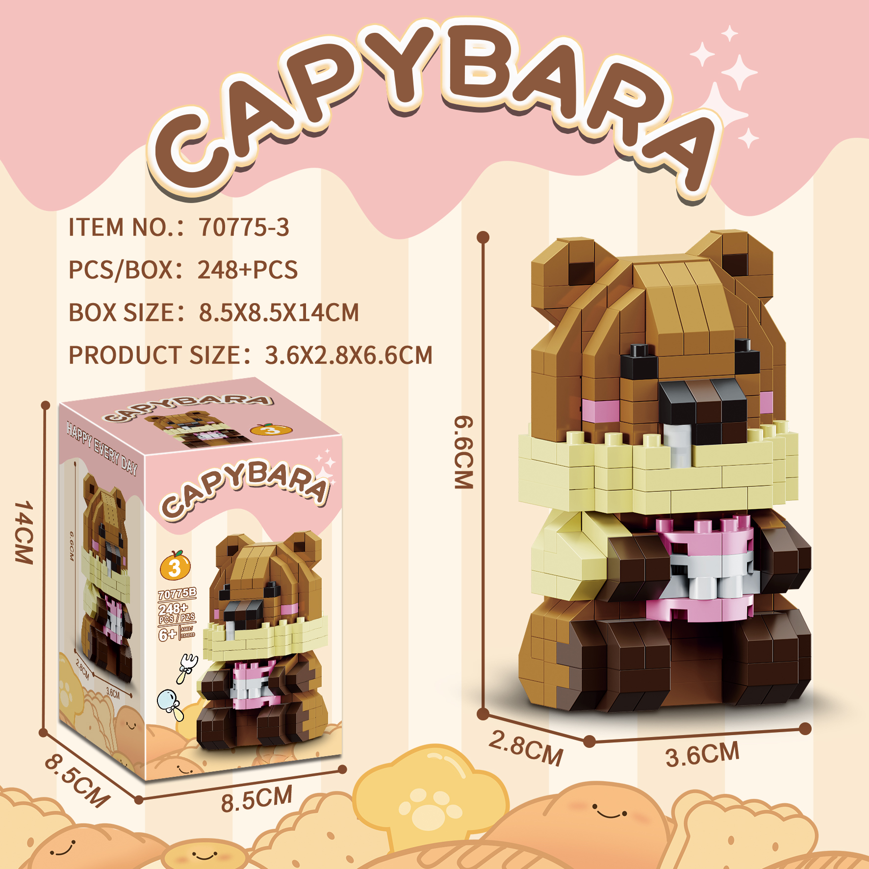 Bộ xếp hình Capybara mã 70775B (Bán khay 6 hộp)