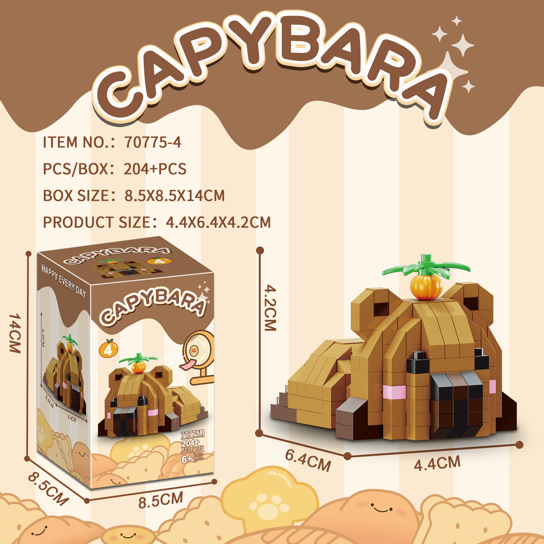 Bộ xếp hình Capybara mã 70775B (Bán khay 6 hộp)