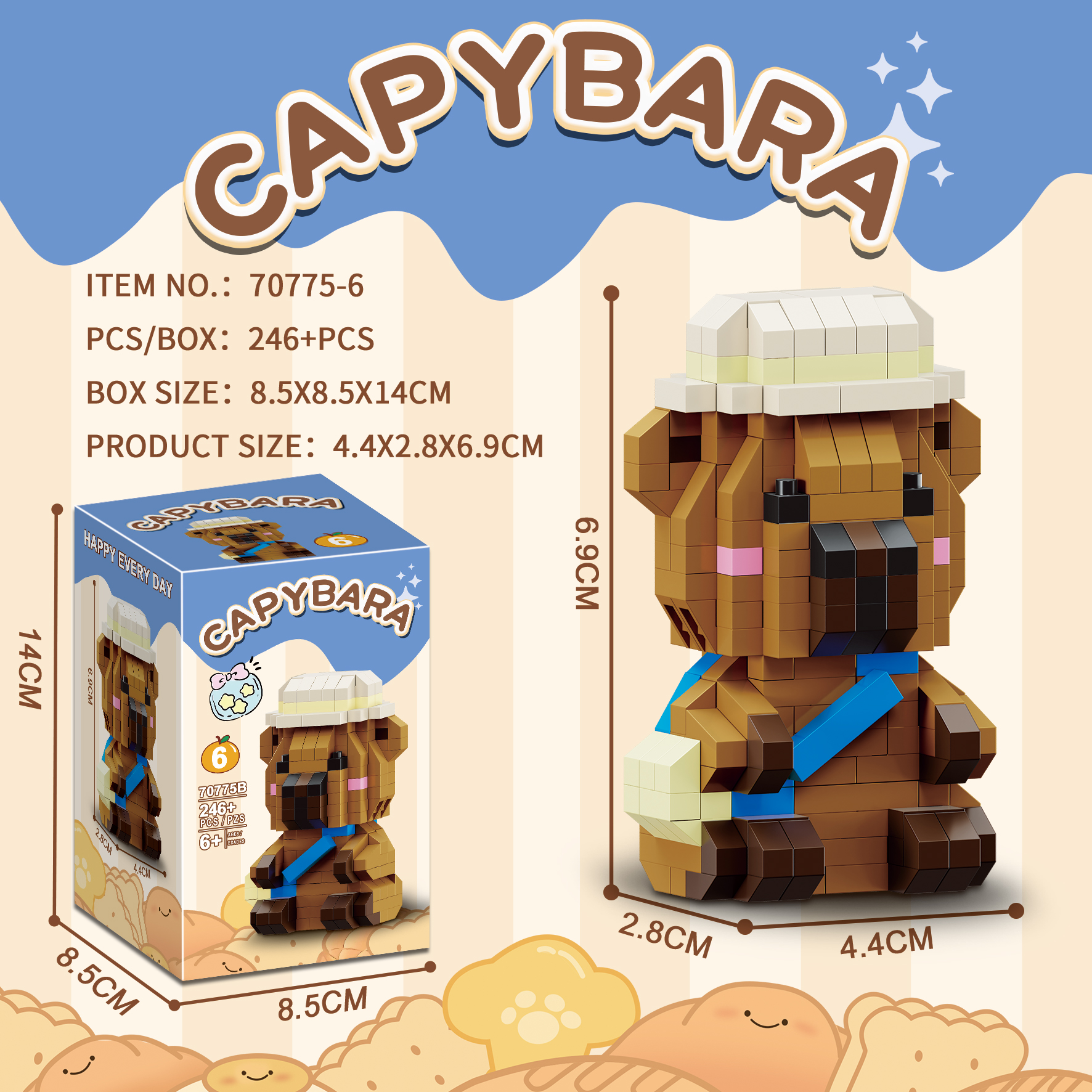 Bộ xếp hình Capybara mã 70775B (Bán khay 6 hộp)