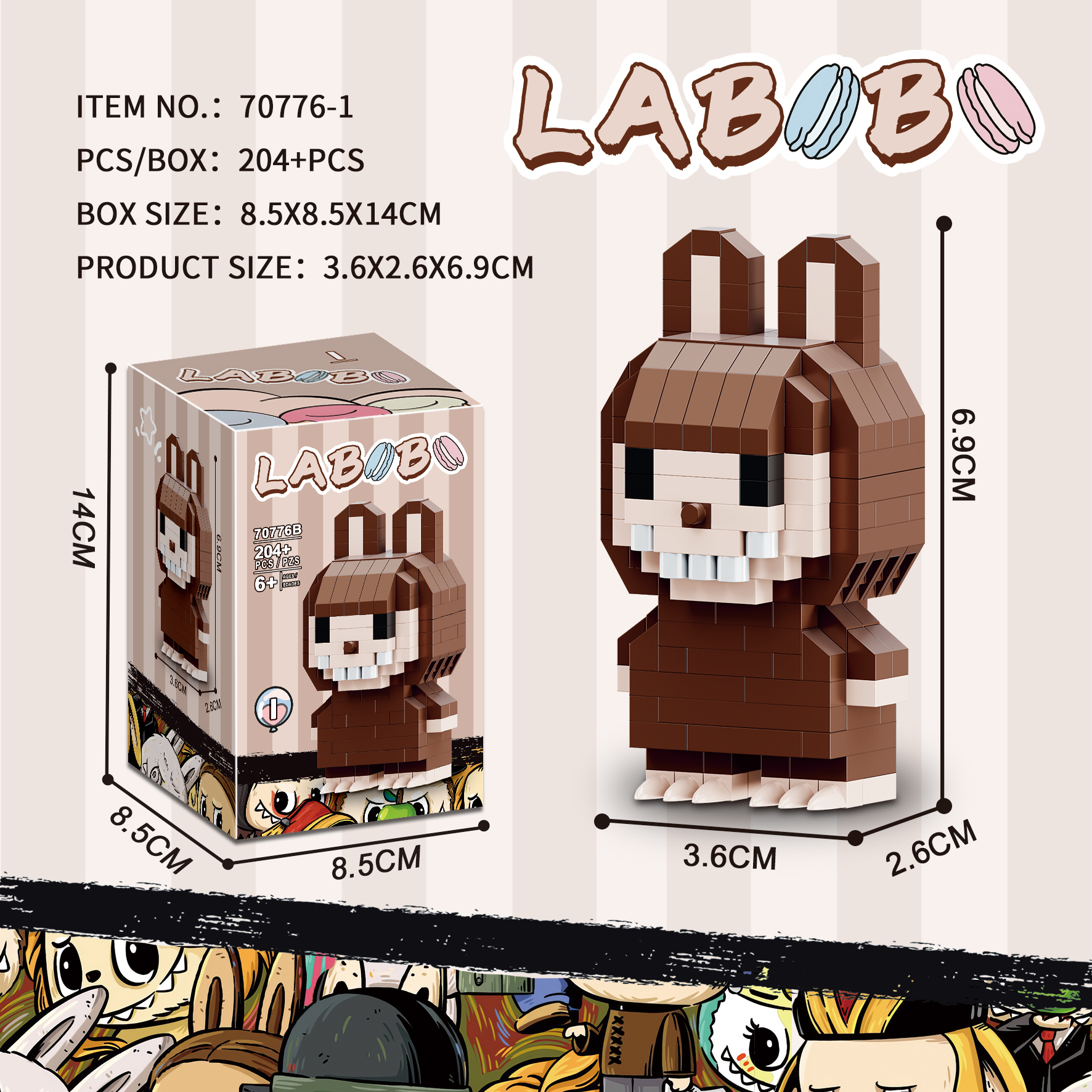 Bộ xếp hình Labubu mã 70776B (Bán khay 6 hộp)