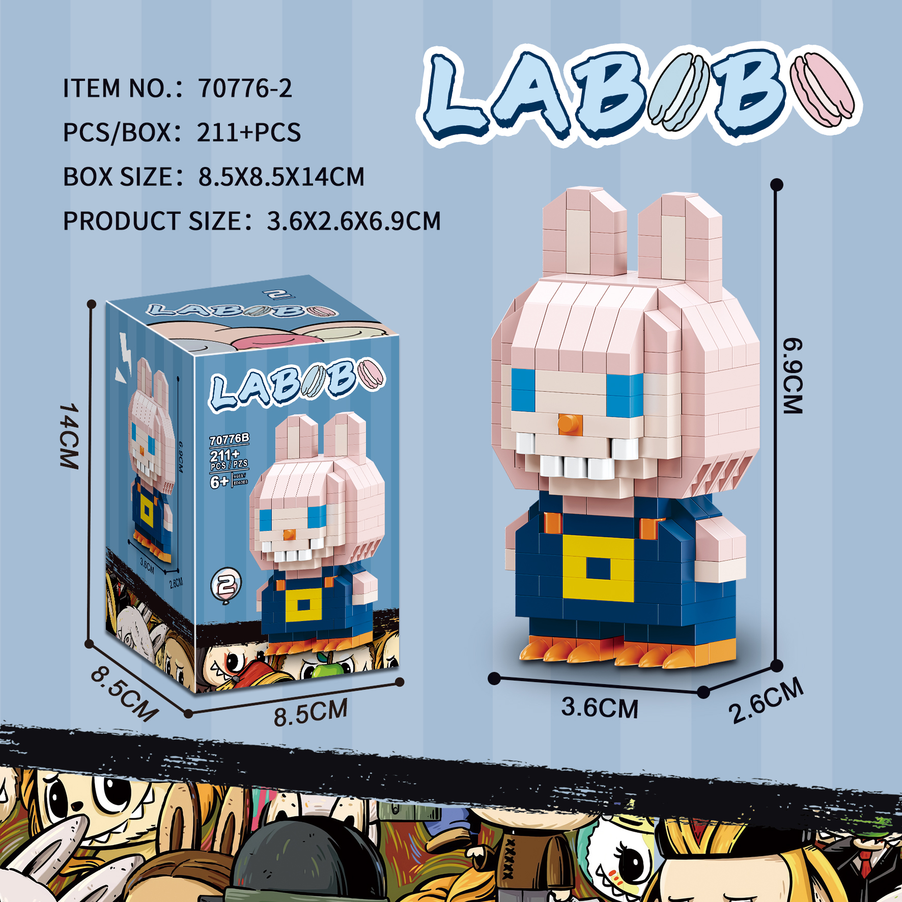 Bộ xếp hình Labubu mã 70776B (Bán khay 6 hộp)