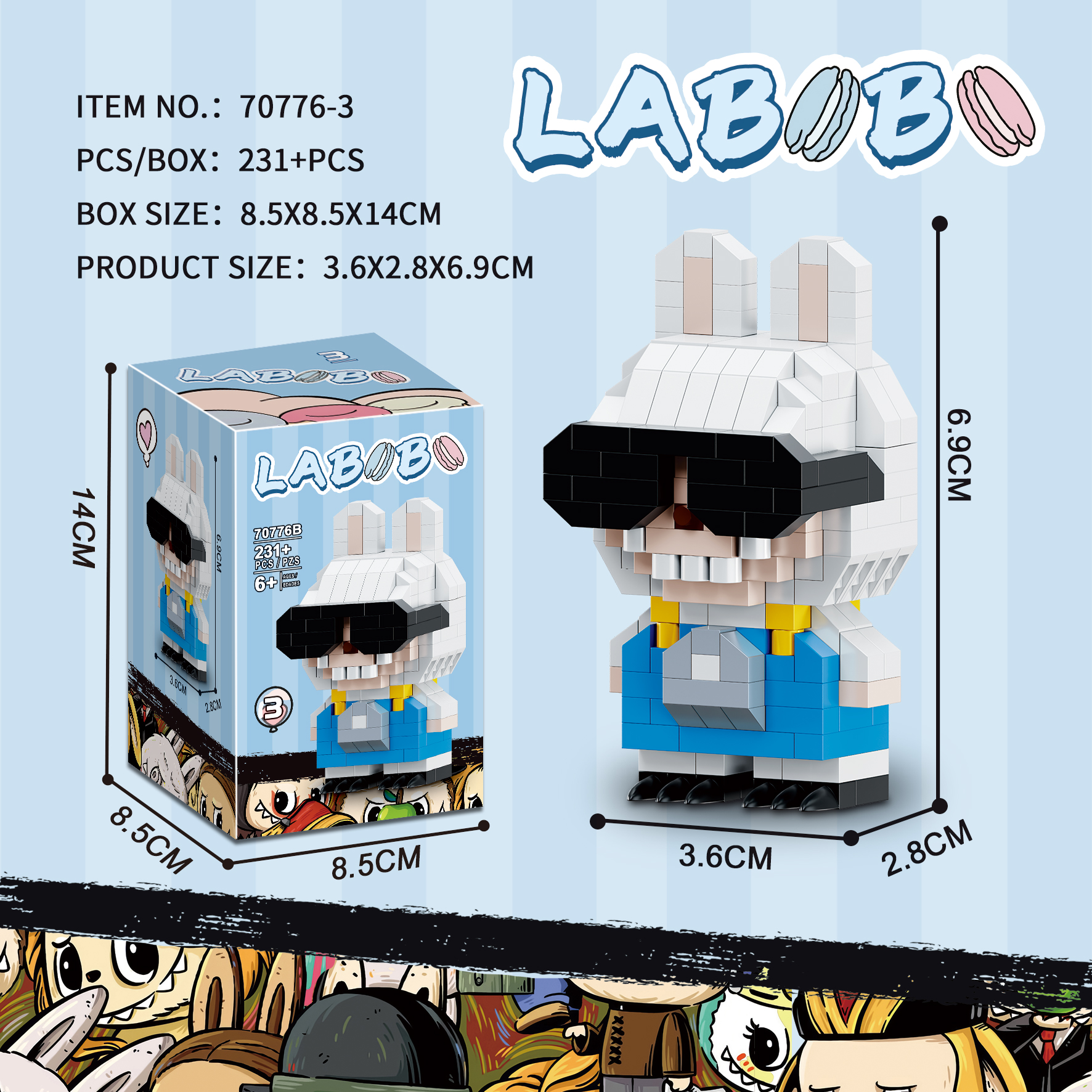 Bộ xếp hình Labubu mã 70776B (Bán khay 6 hộp)