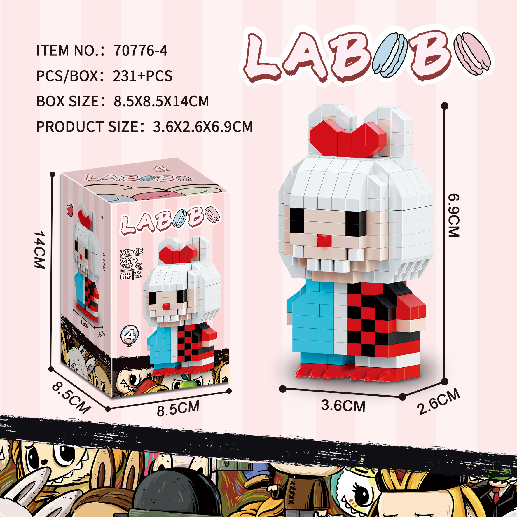 Bộ xếp hình Labubu mã 70776B (Bán khay 6 hộp)
