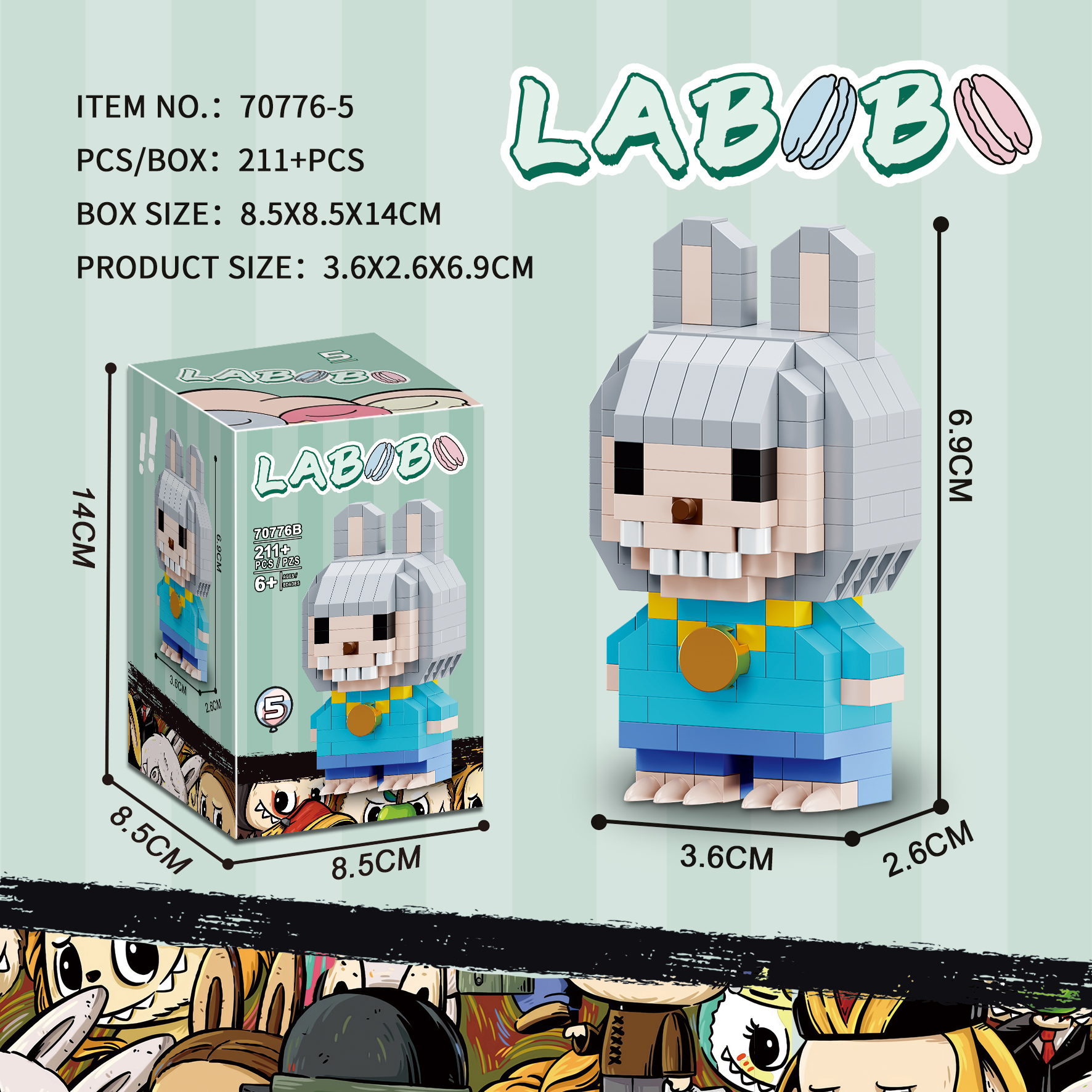 Bộ xếp hình Labubu mã 70776B (Bán khay 6 hộp)