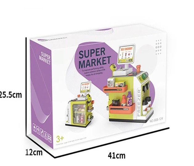 Quầy tính tiền siêu thị mini mã 668-124 Màu Xanh