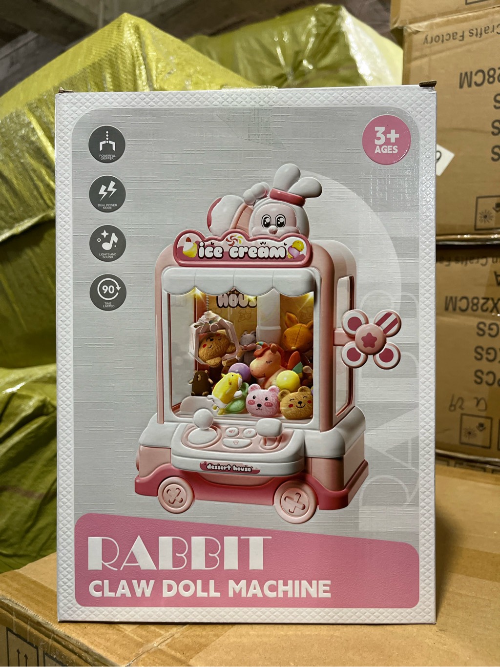 Gắp thú có bánh xe màu Hồng mã 1026-68