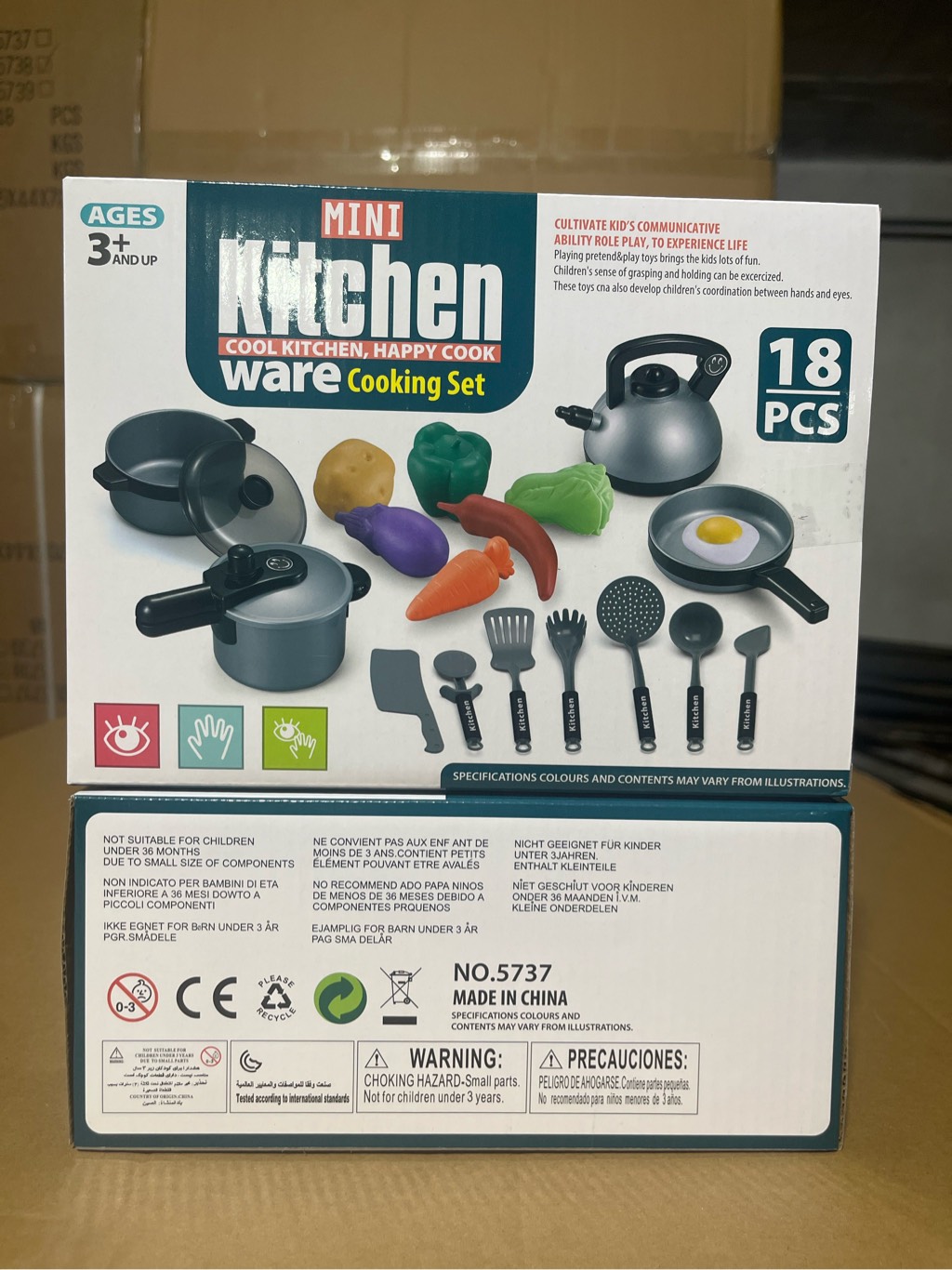 Bộ nấu ăn 18pcs XANH mã 5737