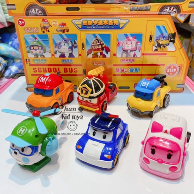 Set 6 xe Poli biến hình mã 868-9A