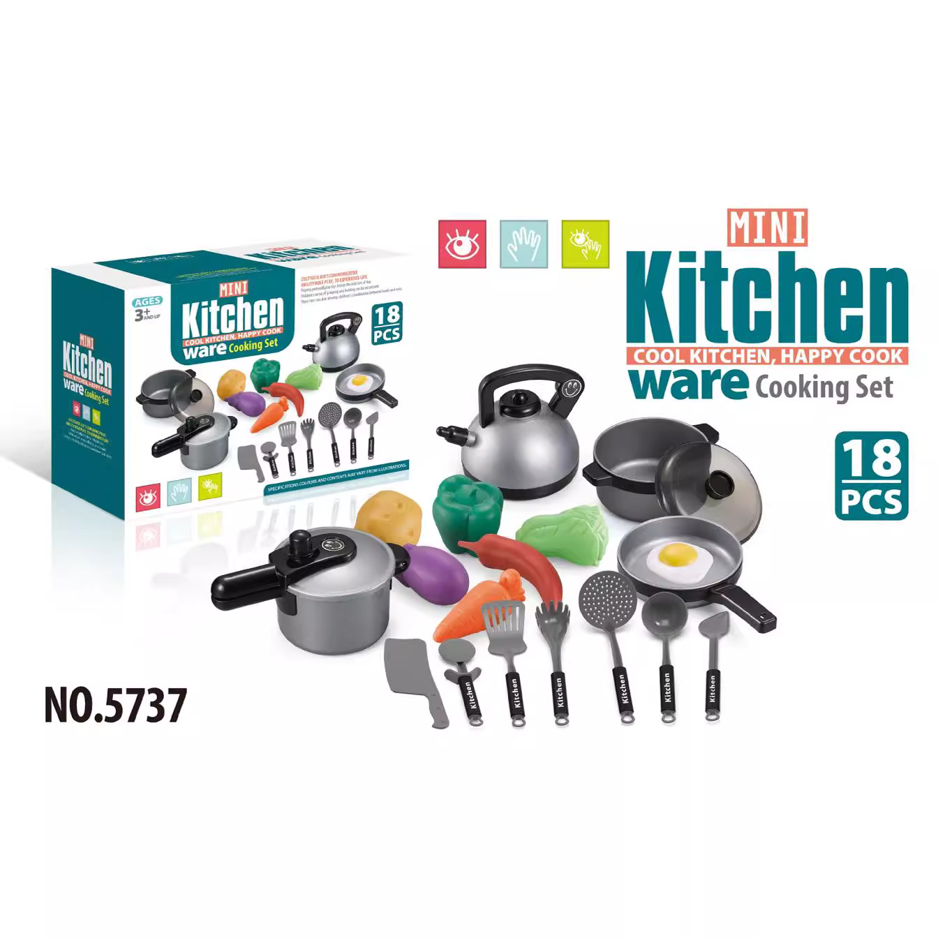 Bộ nấu ăn 18pcs XANH mã 5737