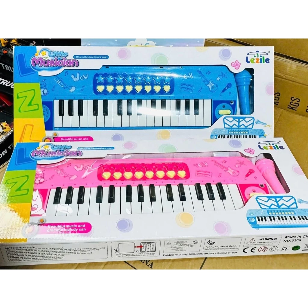 Đàn 32 phím xanh, hồng