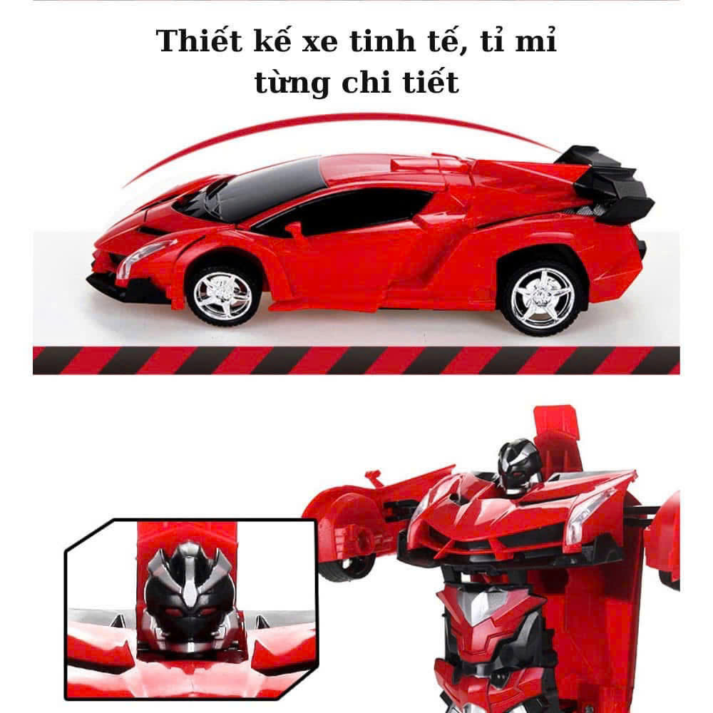 Xe điều khiển biến hình robot đỏ 889-18