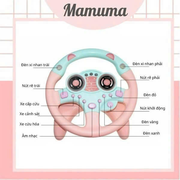 Đồ chơi vô lăng màu vàng, hồng