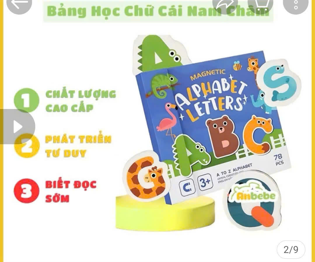 Bảng nam châm chữ cái, số đếm