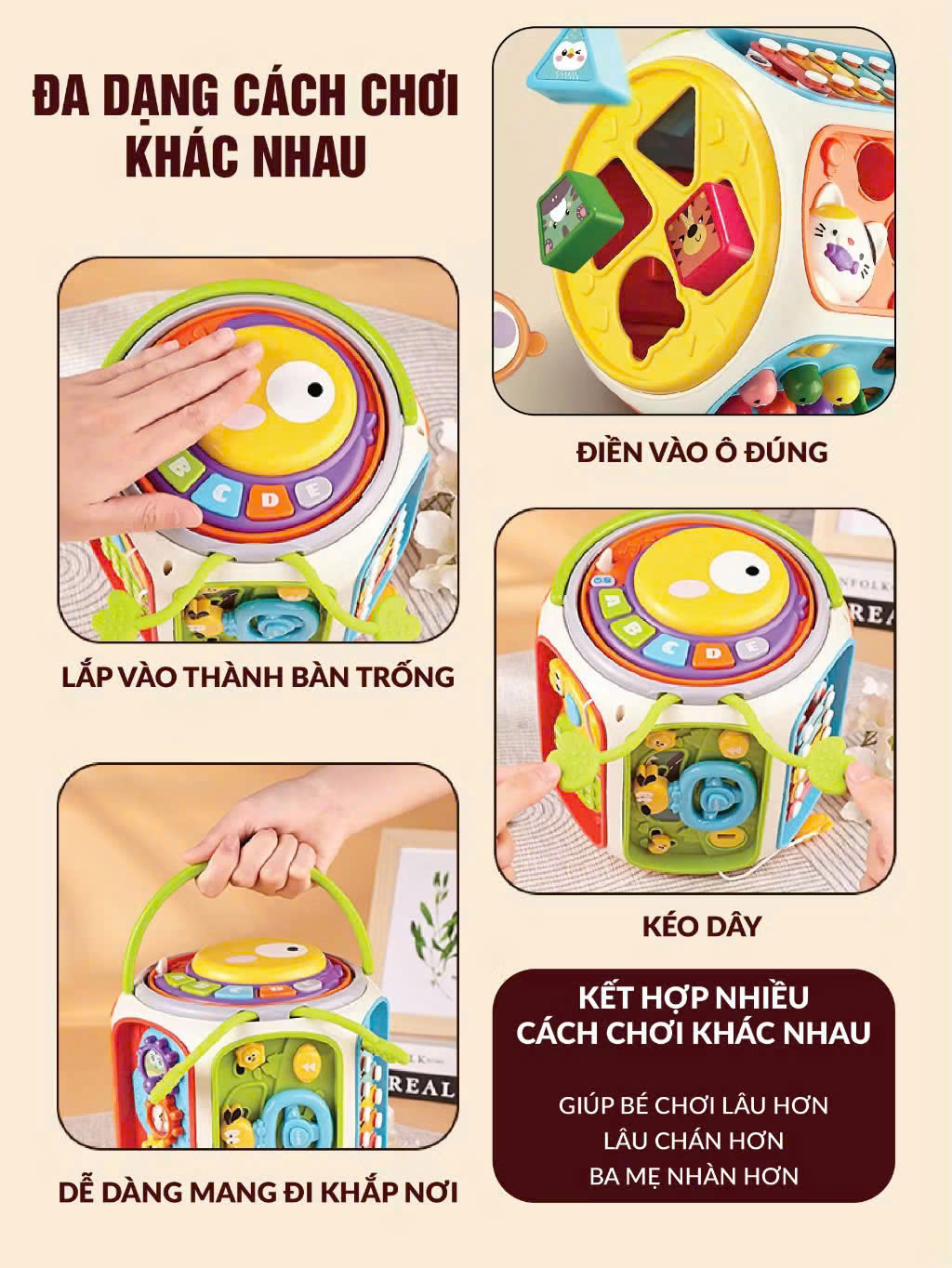 Khối đồ chơi phát nhạc 9in1