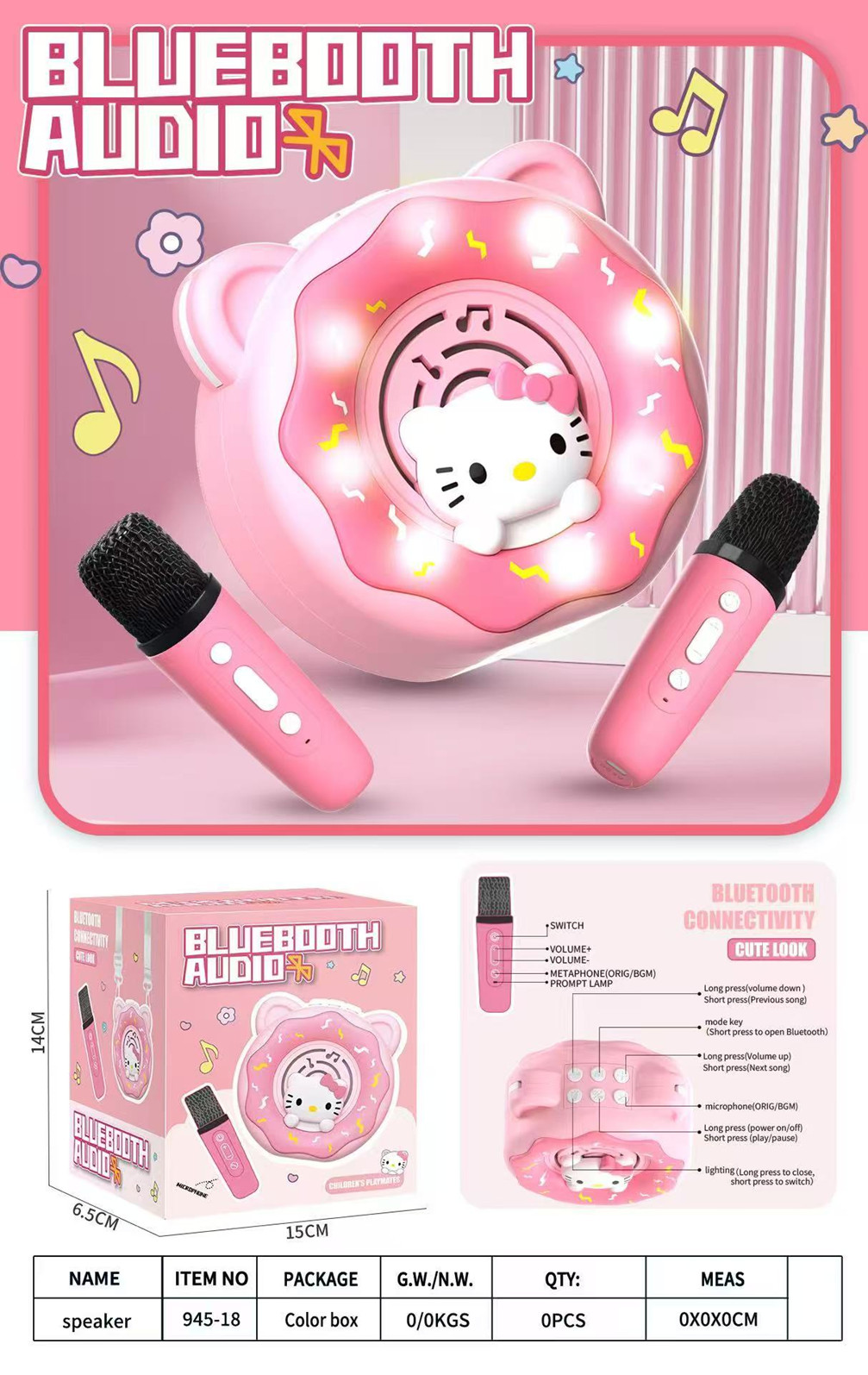 Loa Bluetooth có micro dành cho trẻ em mã 945-18 (Tiếng Anh)