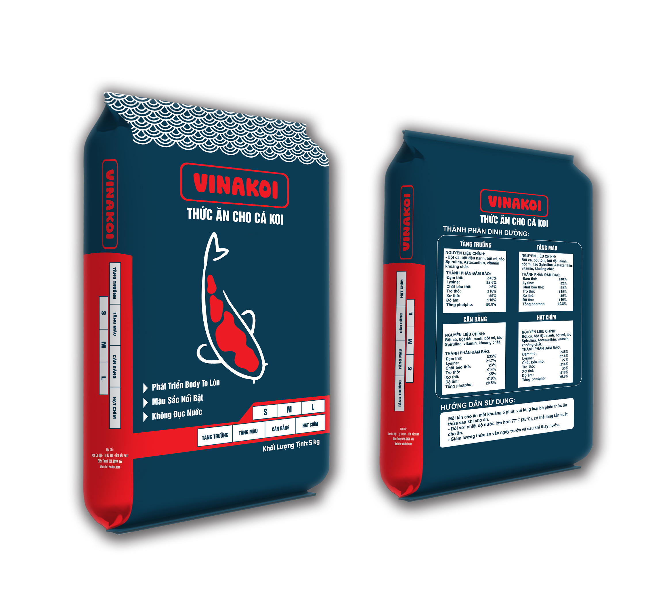VINAKOI Thức Ăn Cho Cá Koi Cân Bằng Cám 35% Đạm Hỗ Trợ Tăng Trưởng & Tiêu Hóa Tốt Giữ Màu Đẹp Bền Lâu