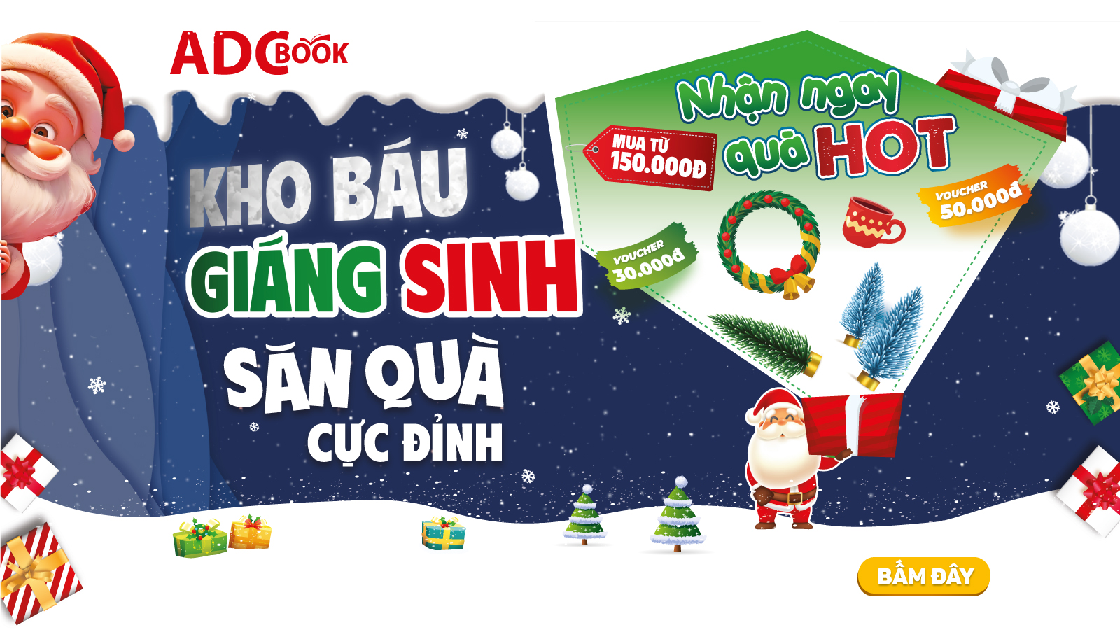 Kho báu Giáng Sinh - Săn quà cực đỉnh: Mùa lễ hội đã bắt đầu tại hệ thống ADCBook!