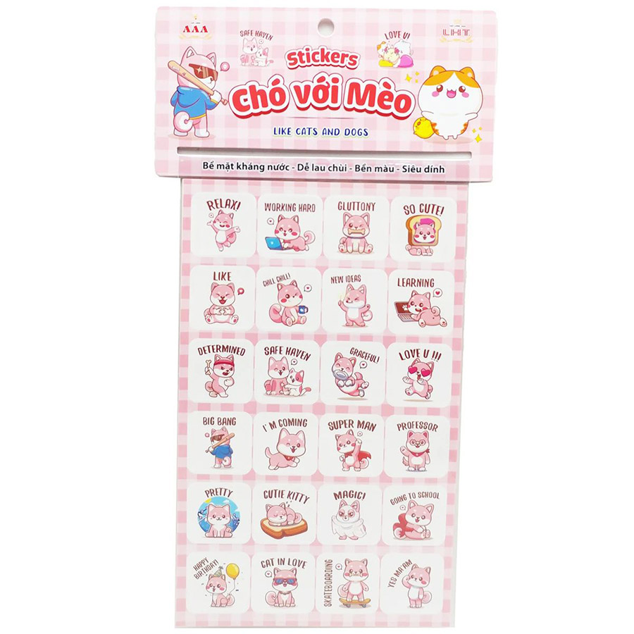 Stickers Chó Với Mèo