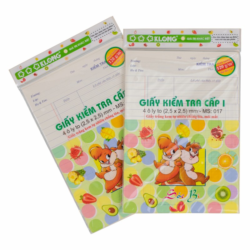 Giấy Kiểm Tra 4 Ô Ly K.Long 017