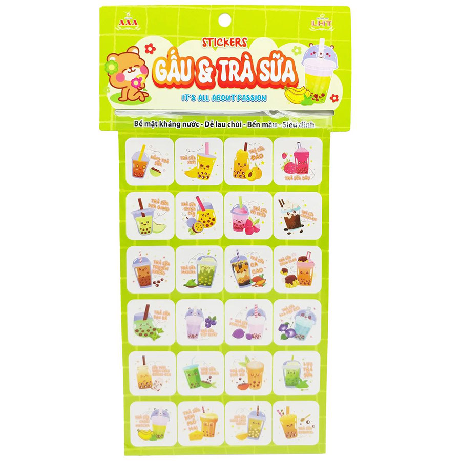 Stickers Gấu & Trà Sữa