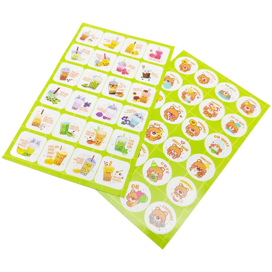 Stickers Gấu & Trà Sữa