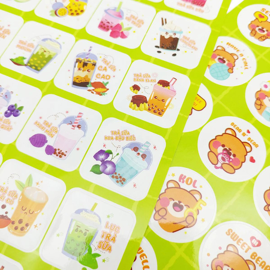 Stickers Gấu & Trà Sữa