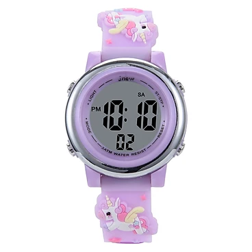Đồng Hồ Đeo Tay Cho Bé Dây Silicone Jnew Chống Thấm Nước Unicorn Hình Nổi Dễ Thương