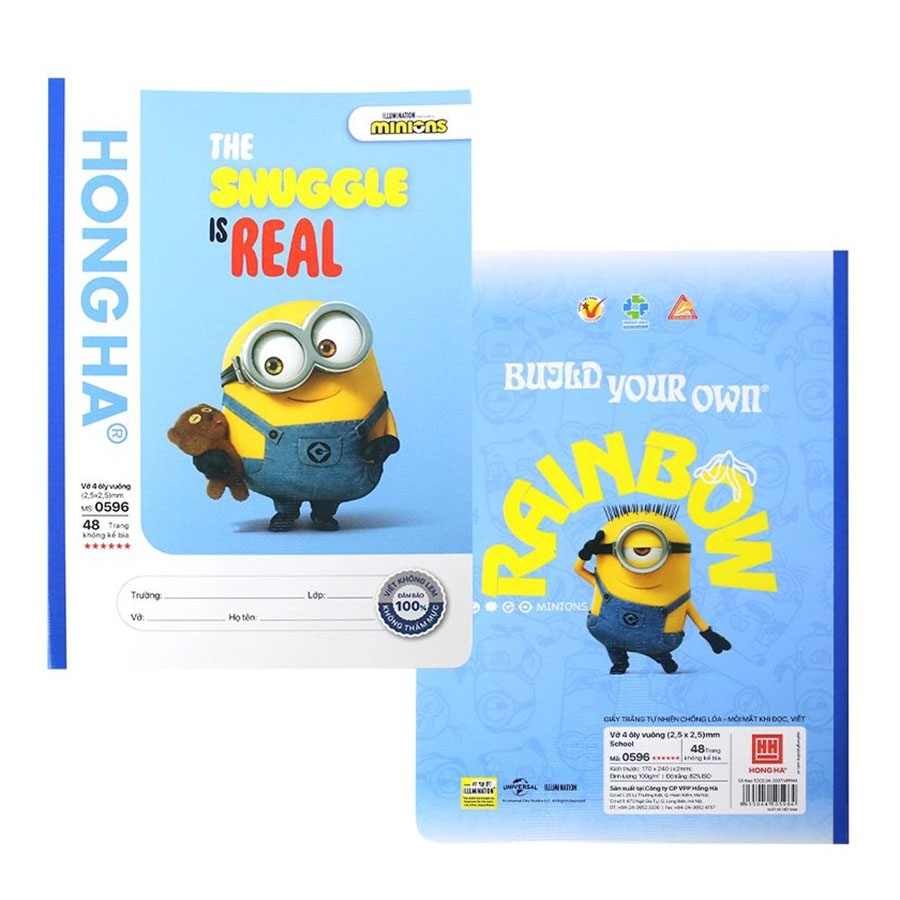 Vở 4 Ôly Hồng Hà School Minions Fun 0596 48Tr