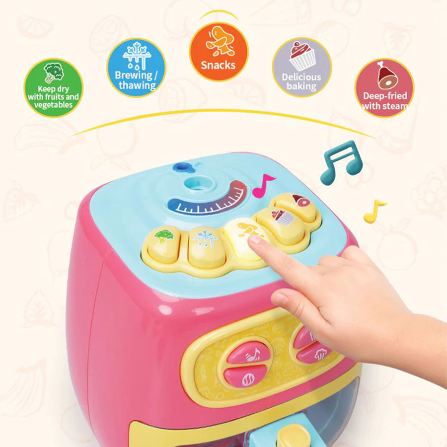 Bộ Đồ Chơi Nồi Chiên Không Dầu Hồng SH9128
