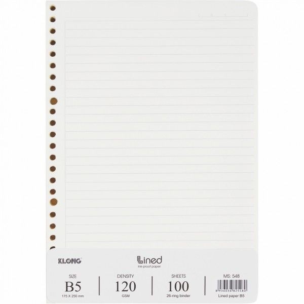 Ruột Sổ Còng B5 K.Long 100 Tờ TP548 Kẻ Ngang