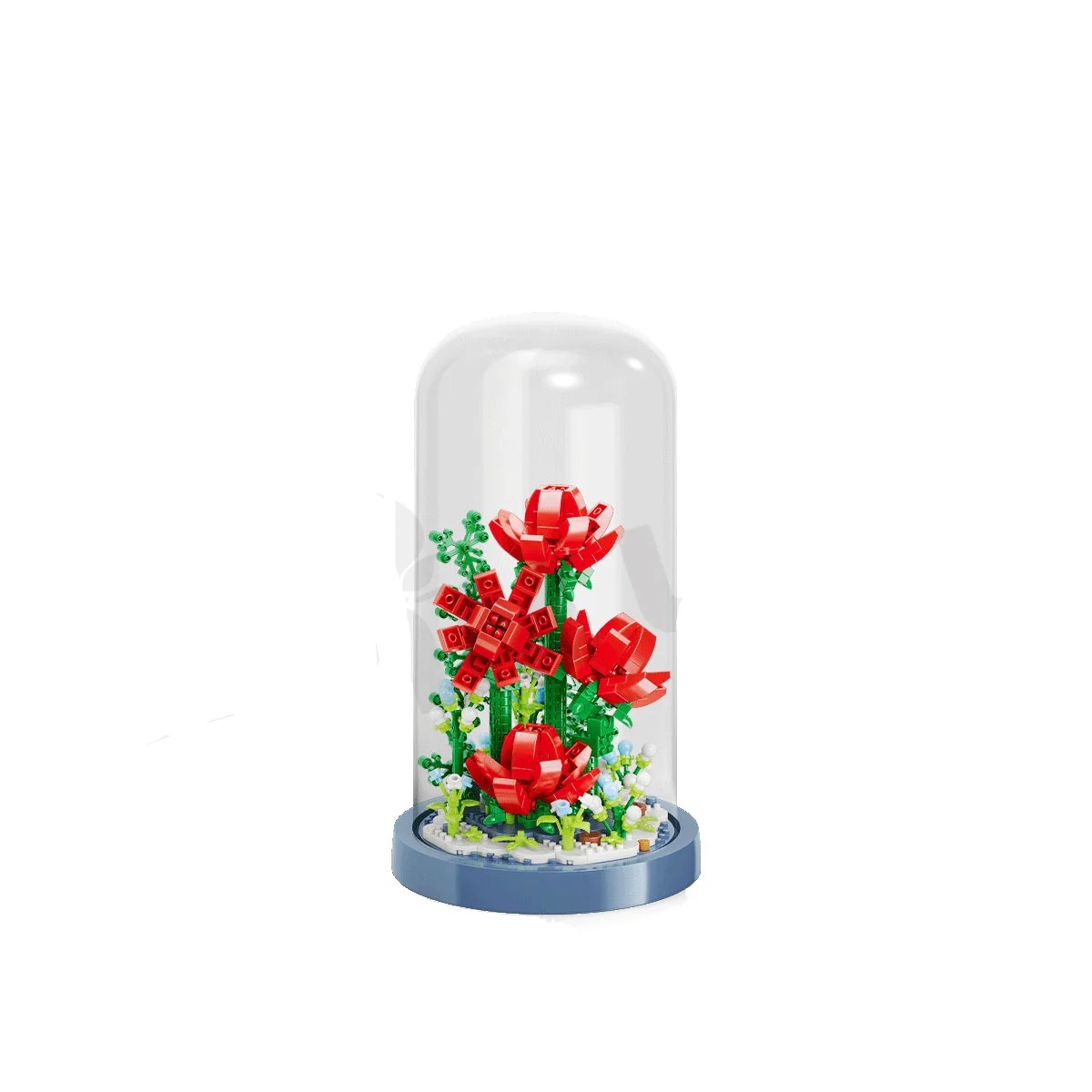 Đồ Chơi Bonsai Hoa Hồng Có Nắp Mica Chống Bụi-Moyu 97101 570M
