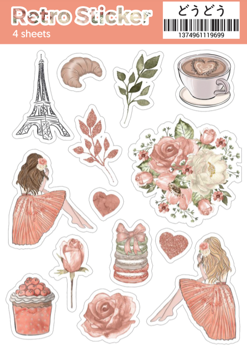 Sticker Retro Set4