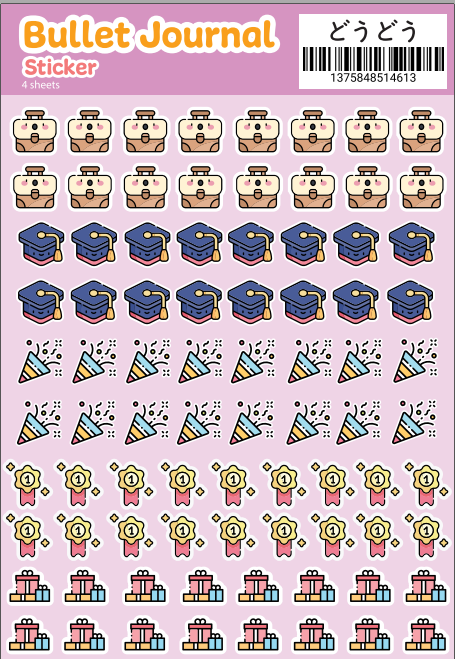 Set 4 Tấm Sticker Bullet Journal
